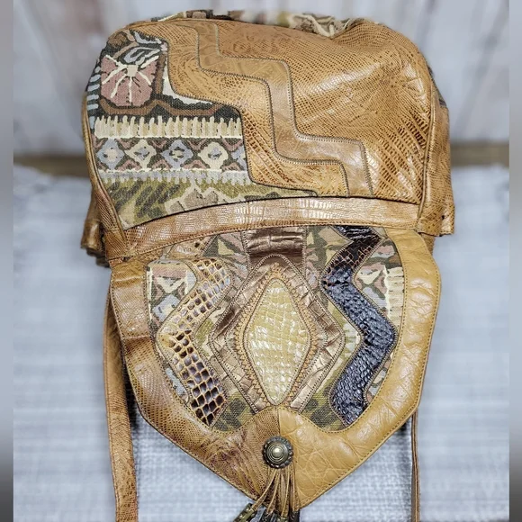 Sharif Reptile Patchwork Crossbody - Picture 4 of 7